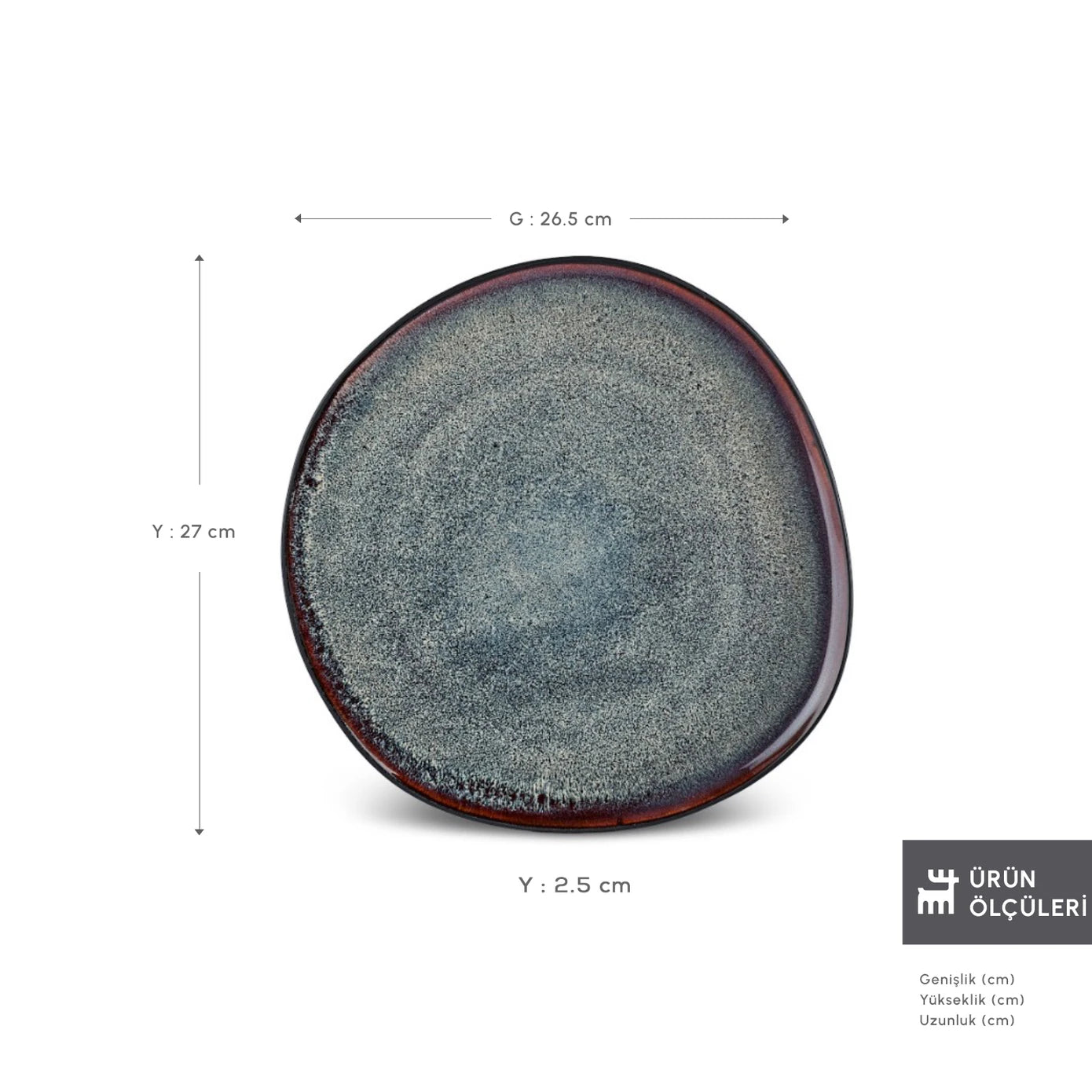 طبق تقديم جالاكتيك أسود 27 سم – تصميم فاخر