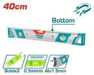 TOTAL 40cm Heavy-Duty Magnetic Spirit Level (TMT24086M) – Precision & Strength