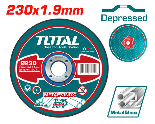 TOTAL 230×1.9mm Depressed Inox Cutting Disc – TAC2192302