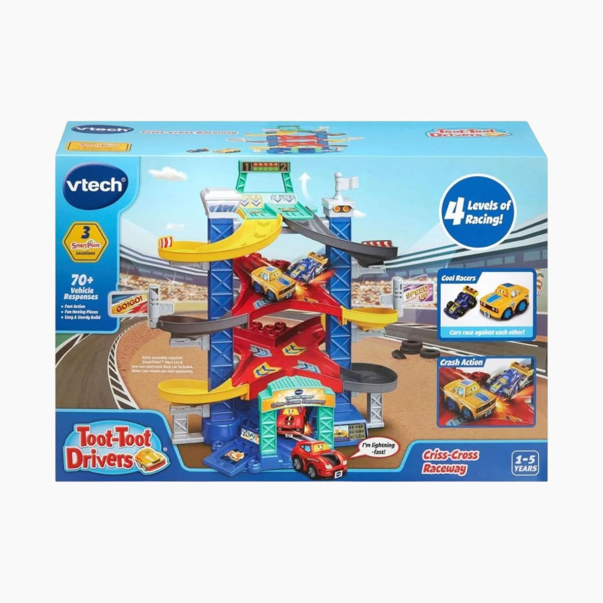 VTech Toot-Toot Drivers Criss-Cross Raceway Toy Race Car & Track