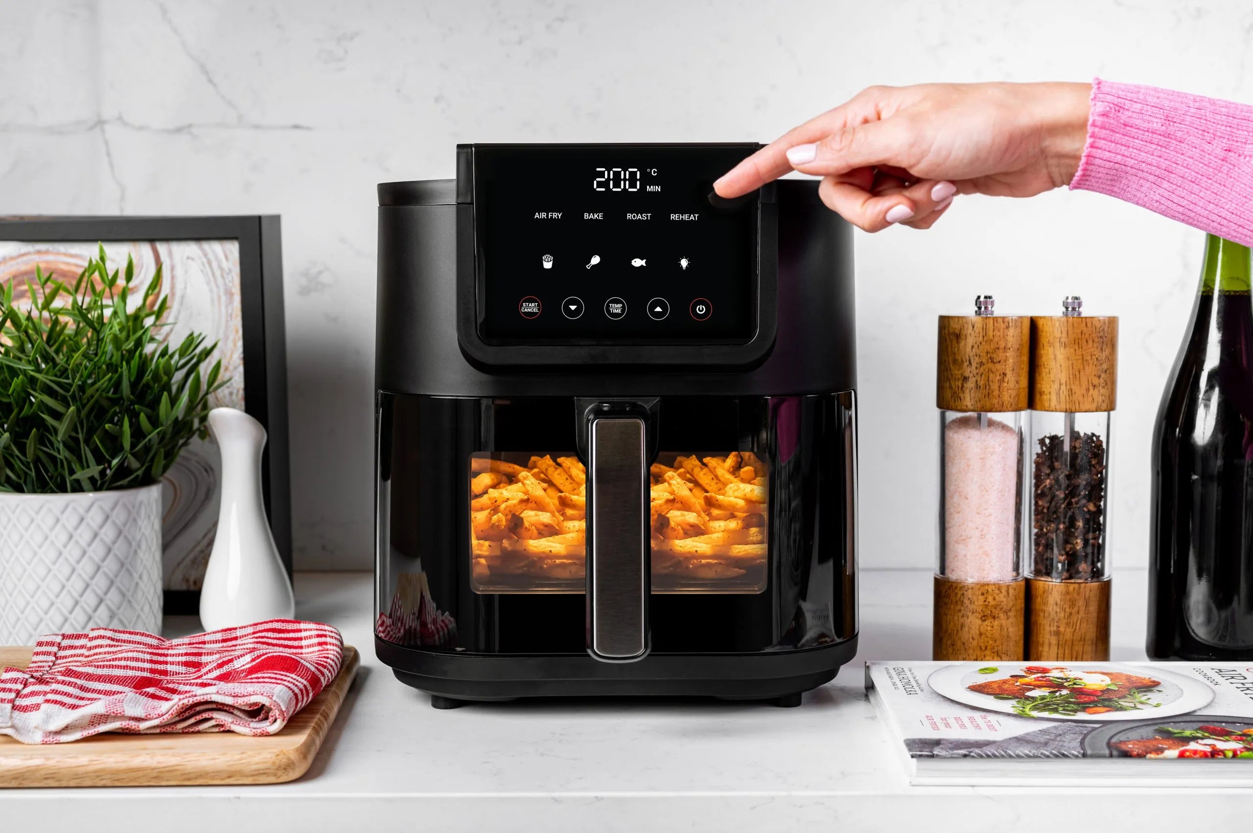 Nutricook NC-AFS100 Slim Air Fryer | 5L | 1500W | 4 Programs | Ceramic Coating | Viewing Window