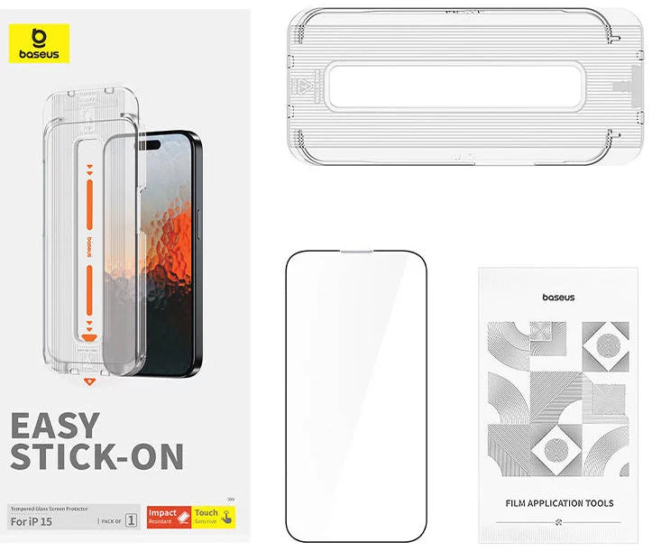 شاشة حماية Baseus Sapphire HD من الزجاج المقوى لجهاز iPhone 15 Pro