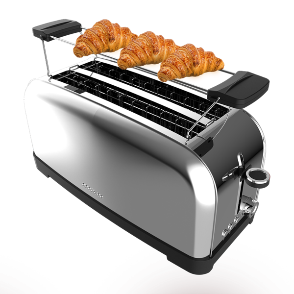 Cecotec Toastin' Time 1500 Inox 4-Slice Stainless Steel Toaster — Family-Sized Premium Toasting