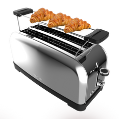 Cecotec Toastin' Time 1500 Inox 4-Slice Stainless Steel Toaster — Family-Sized Premium Toasting