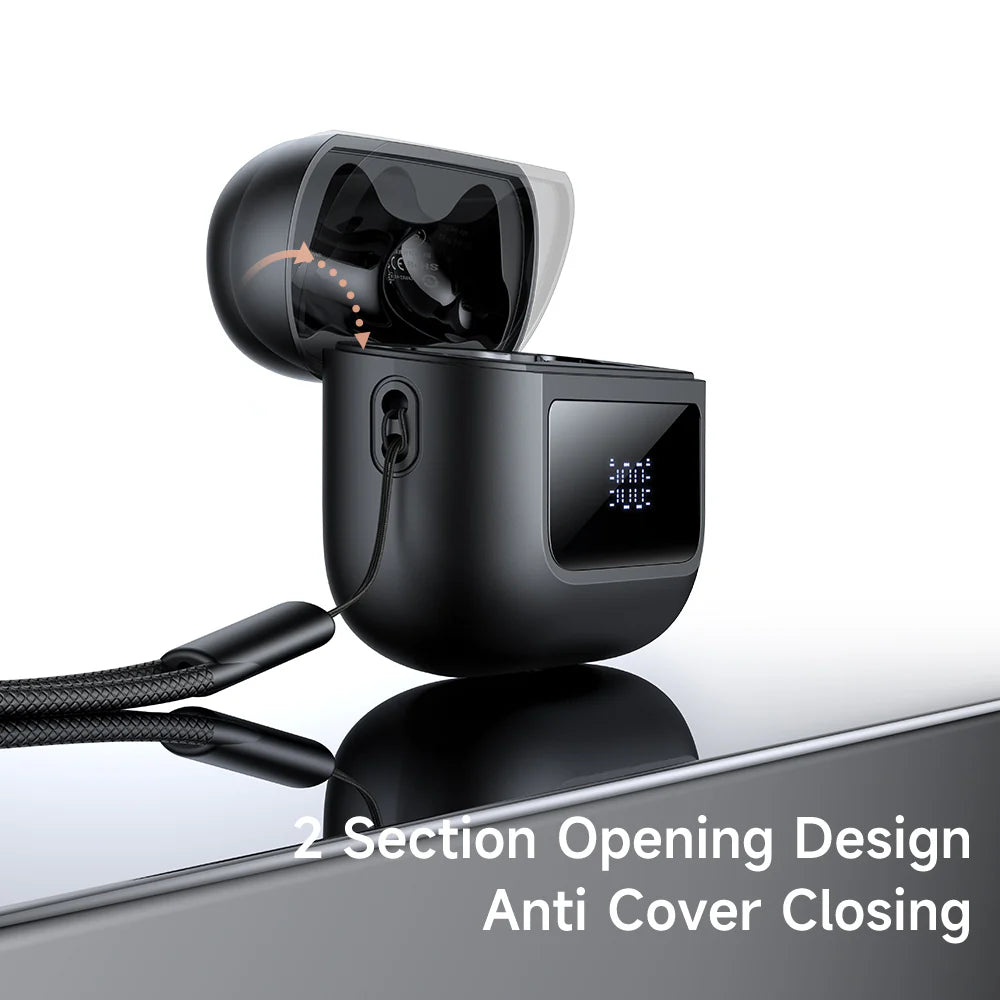 سماعات أذن مكدودو بشاشة رقمية وحبل - أسود