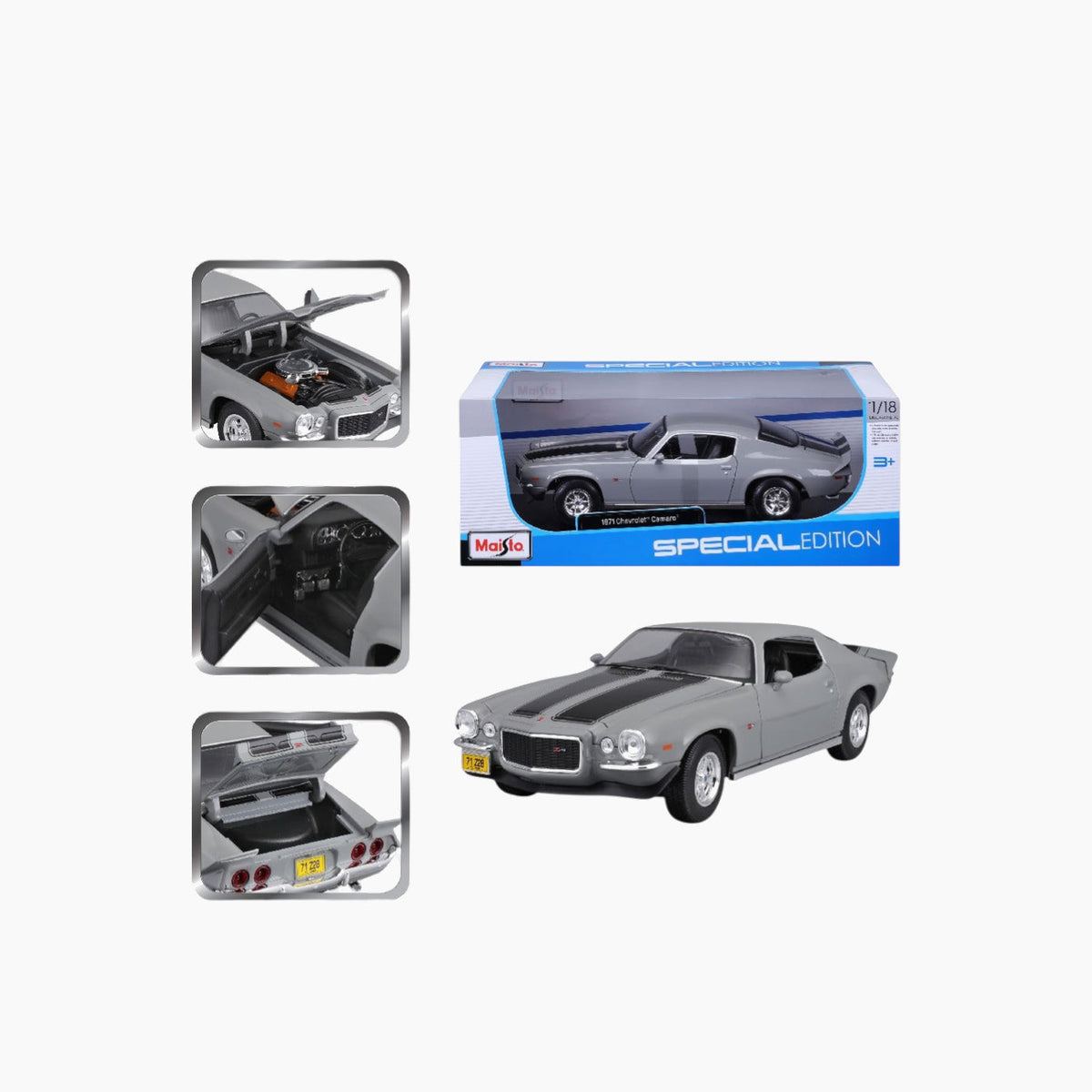 Maisto 1971 Chevrolet Camaro Die-Cast Model Car – 1:18 Scale