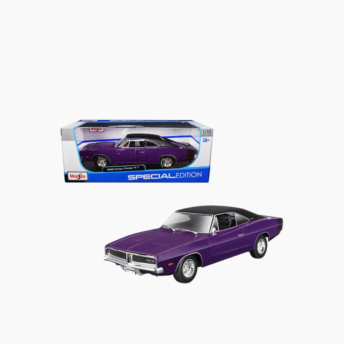 Maisto 1969 Dodge Charger R/T Die-Cast Model Car – 1:18 Scale