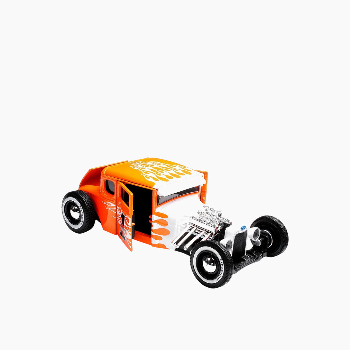 Maisto Harley Davidson 1929 Ford Model A with White Flame Orange Die-Cast Motorcycle – 1:24 Scale