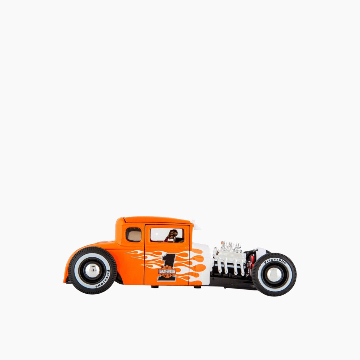 Maisto Harley Davidson 1929 Ford Model A with White Flame Orange Die-Cast Motorcycle – 1:24 Scale