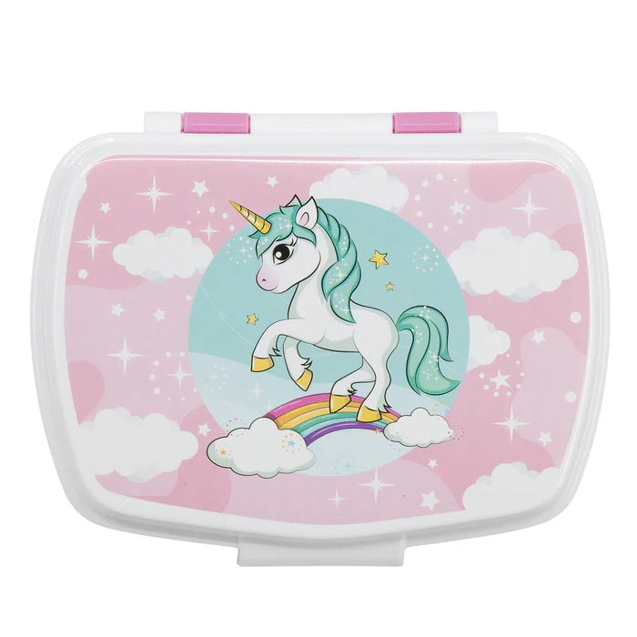 Stor Funny Sandwich Box Unicorn Rainbow Rtd