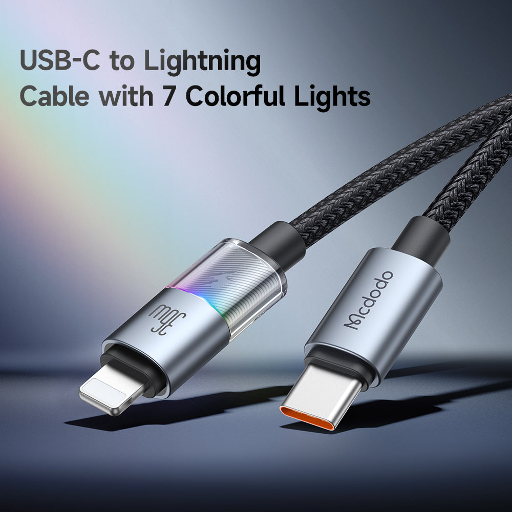 Mcdodo CA-8190 USB-C to Lightning RGB Cable – 36W Fast Charging