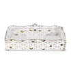 Al-Hoora Acrylic Cutlery Box - Transparent & Gold Elegant