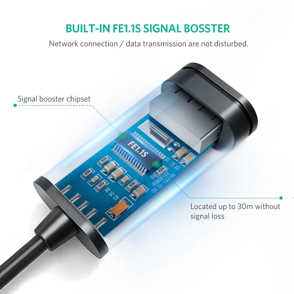 كابل تمديد USB 2.0 نشط من UGREEN مع شريحة 5 متر (أسود)
