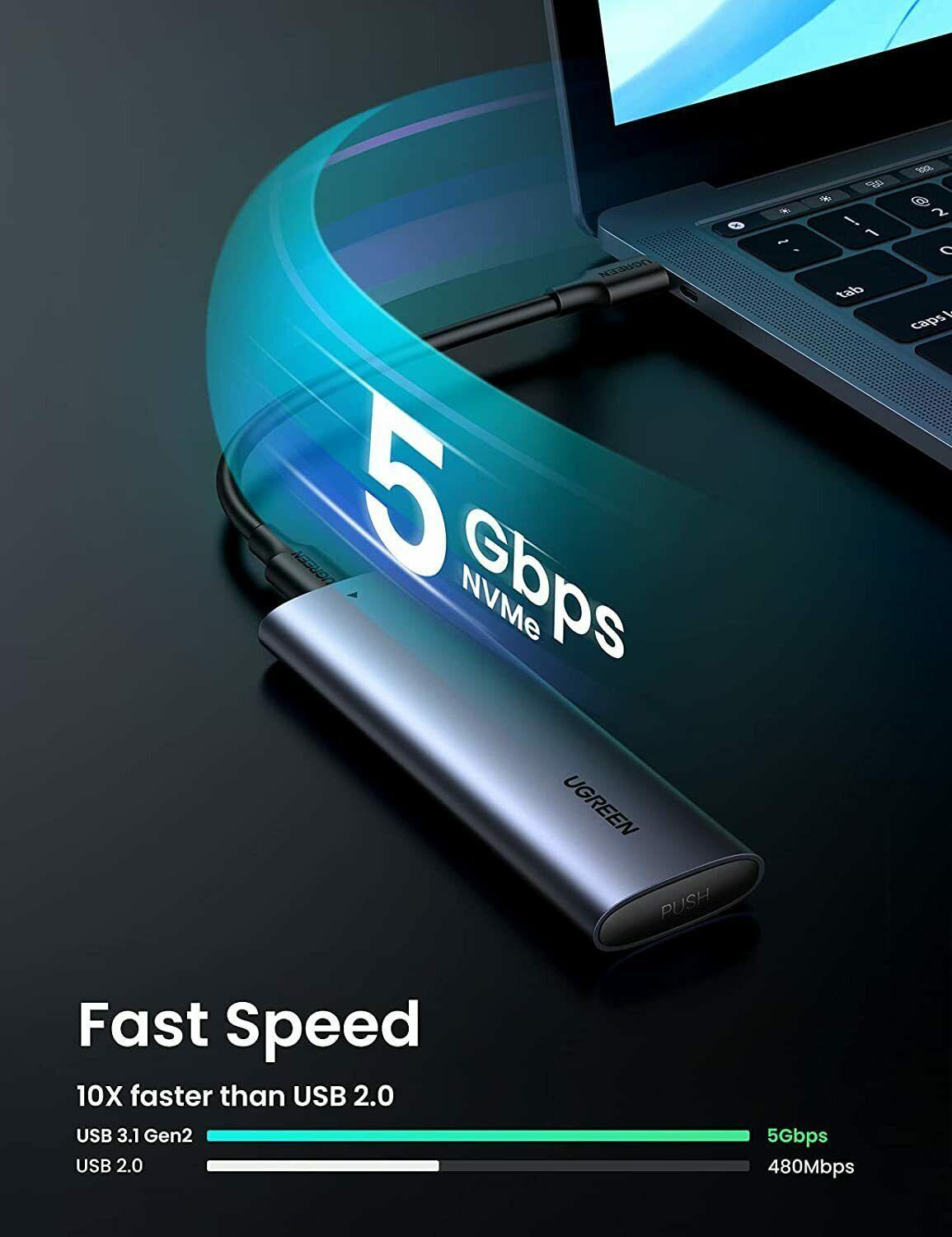 كابل USB-C إلى M.2 NGFF 5G Enclosure A TO C من UGREEN بطول 50 سم 10903