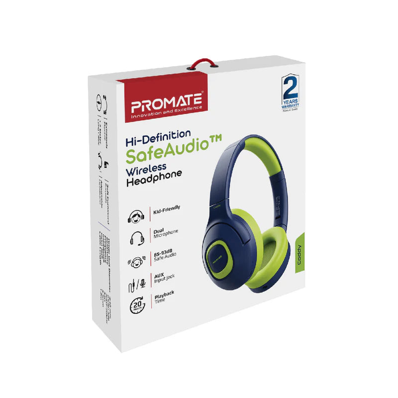 Promate Coddy Kids Headphones, On-Ear Hi-Definition SafeAudio Wireless Headphone