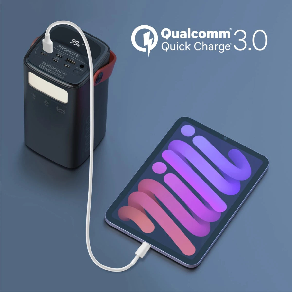 Promate PowerMine-80 Power Bank with 80000mAh Battery, 65W PD