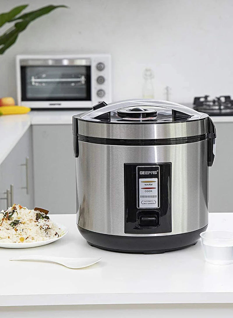 Geepas Rice Cooker 1.8L 700W Non-Stick Stainless Steel