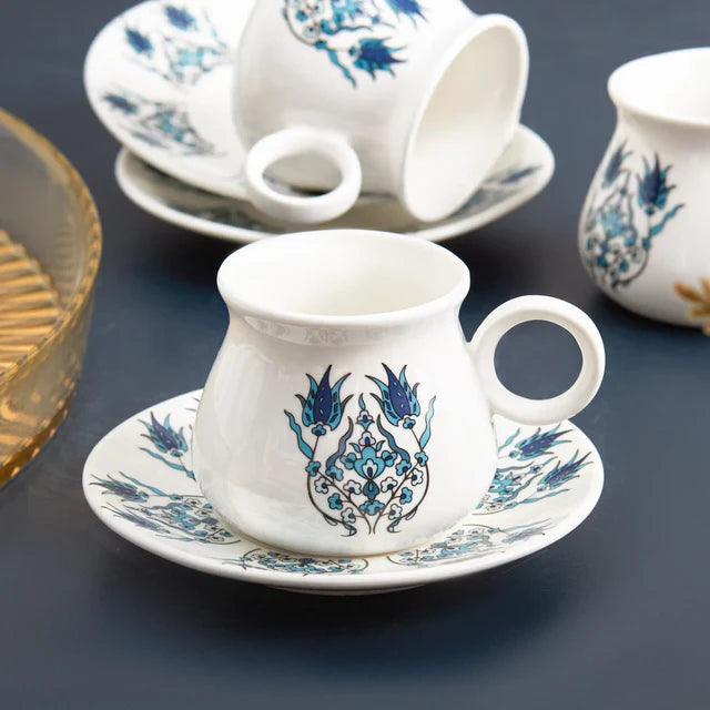 طقم قهوة كاراجا بورصا ٦ أشخاص ٩٠ مل – أزرق أنيق