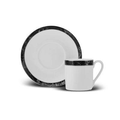 KARACA Checkered Black Coffee Cup Set, Elegant