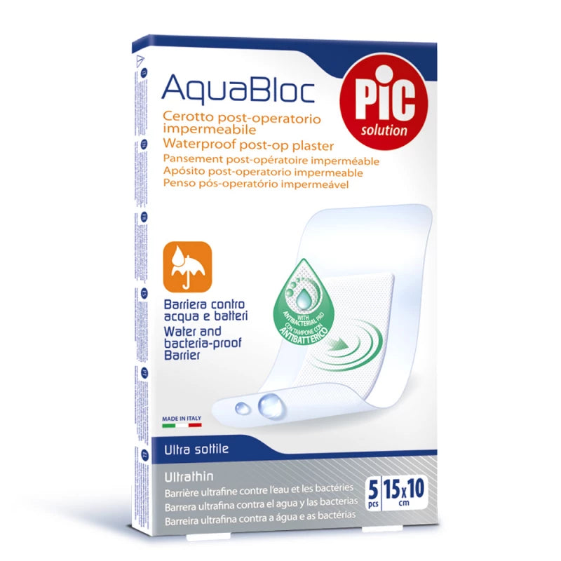 Pic AquaBloc – رقع طبية مقاومة للماء بعد العمليات 15×10 سم