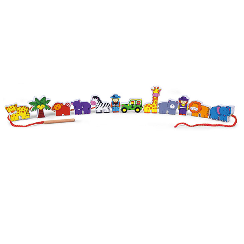 مكعبات ربط خشبية من فيجا - تصميم على شكل حيوان (12 قطعة)