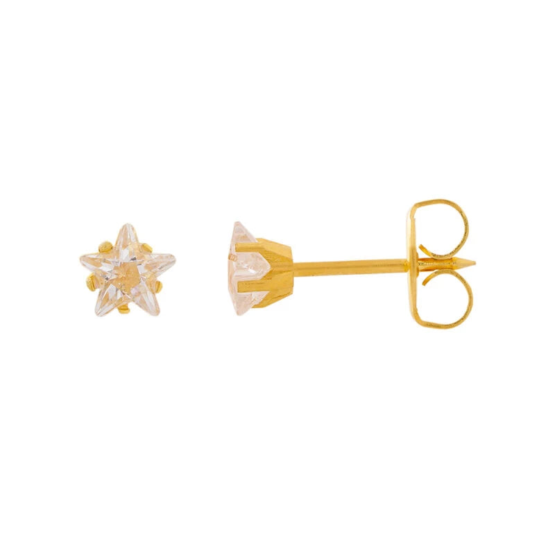 Studex Gold Plated CZ 5mm Sterilized Earrings