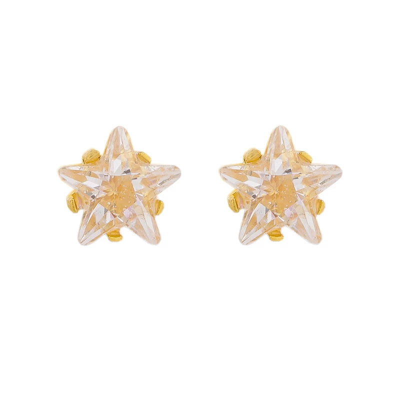 Studex Gold Plated CZ 5mm Sterilized Earrings