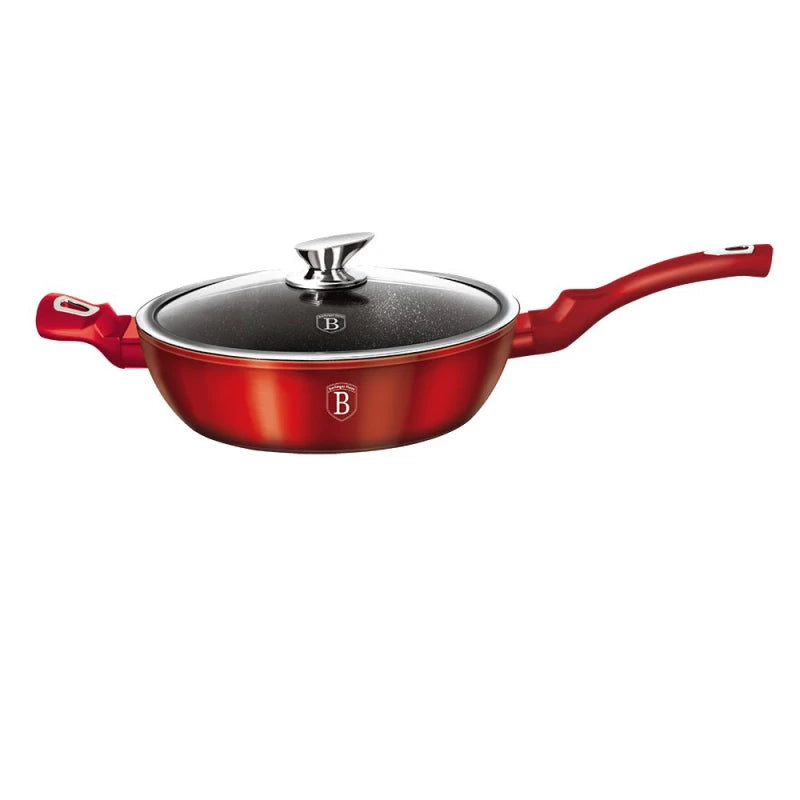 Berlinger Haus Deep Frypan with Lid 28cm – Burgundy