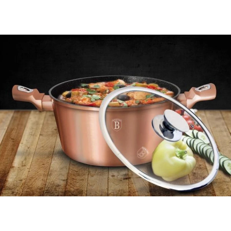 Berlinger Haus 28cm Casserole with Lid – Rose Gold Edition