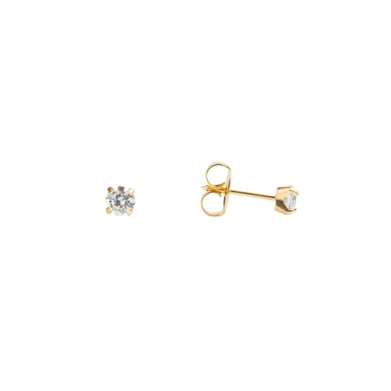 Studex Sensitive 4mm Cubic Zirconia Stud Earrings – Hypoallergenic