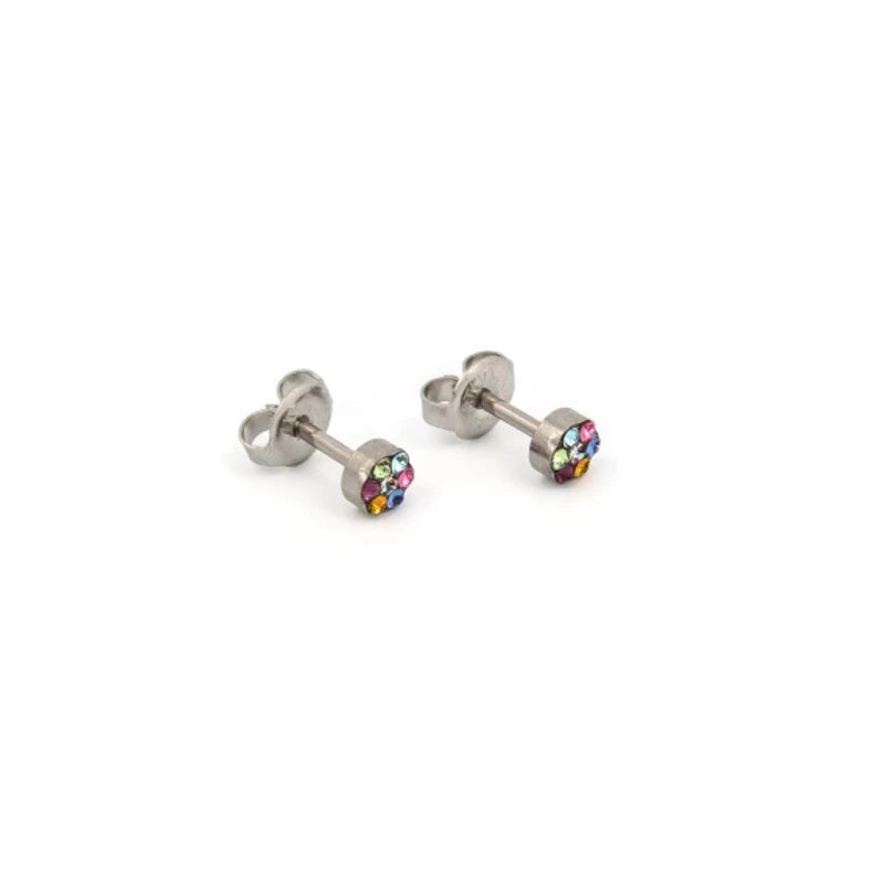 Studex Daisy Rainbow Earrings – Colorful Flower Ear Studs