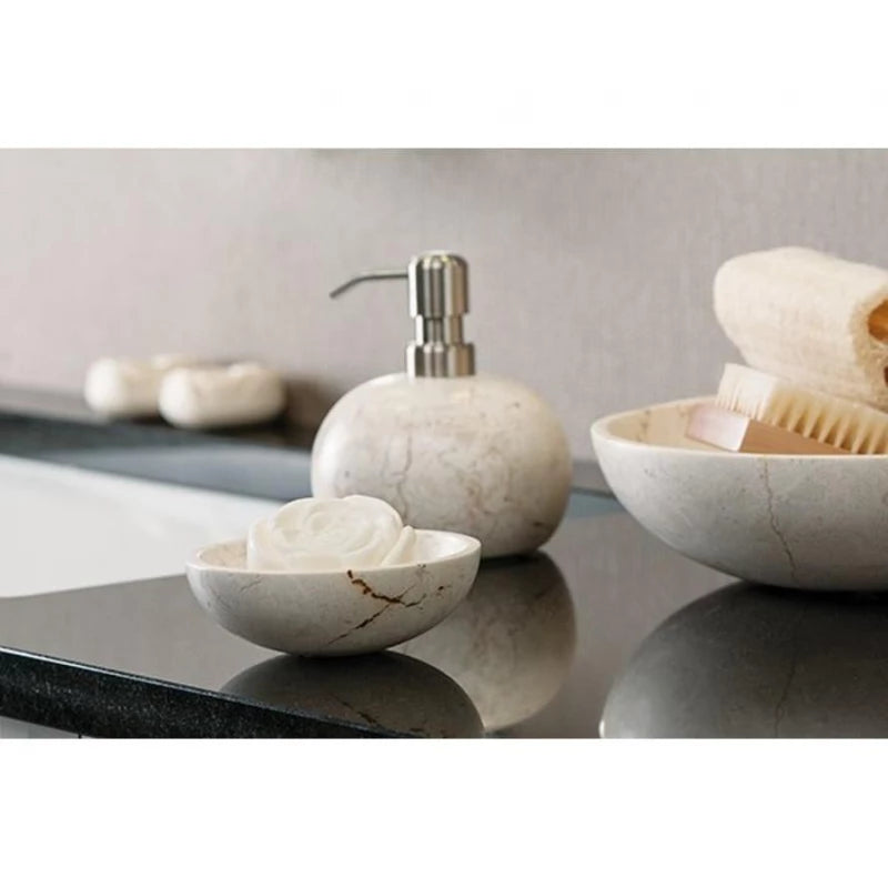 Aquanova Luxor Soap Dish – Handcrafted Marble in Sand Color