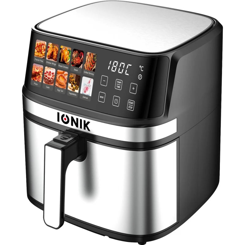 IONIK 8L Air Fryer – 1700W, LED Touch, Stainless Steel