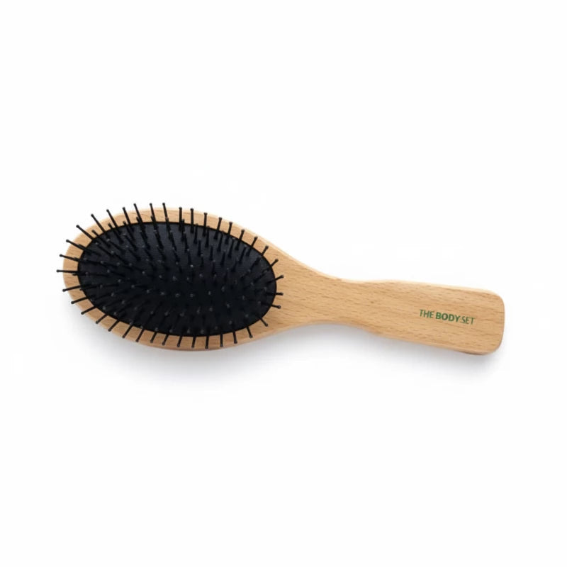 The Body Set Oval Beech Wood Hair Brush – Gentle Scalp Massage
