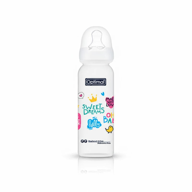 Optimal Orthodontic Baby Bottle 240ml White | Safe for 6M+