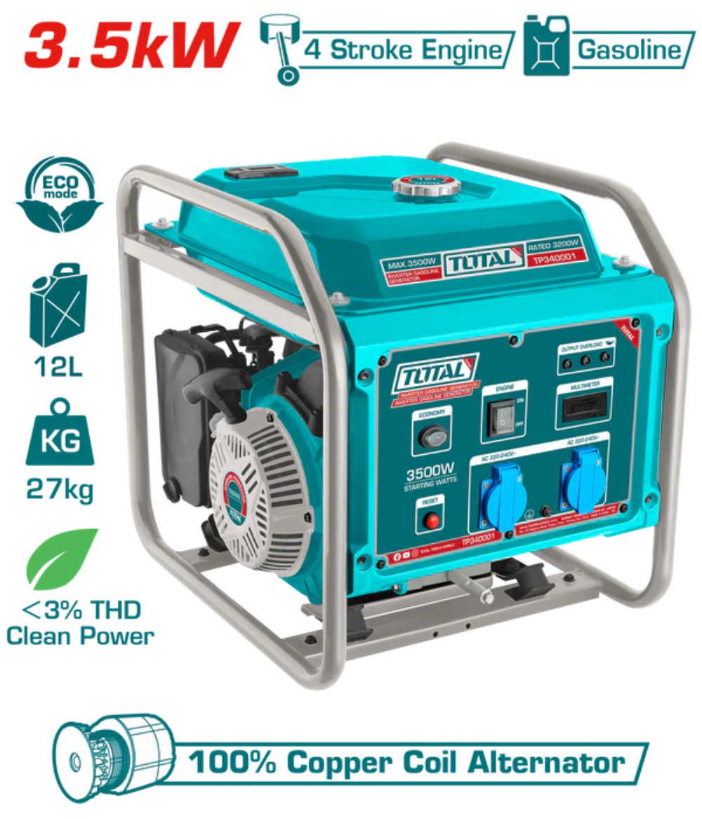 Total Inverter 3.5KW Gasoline Generator Reliable Power