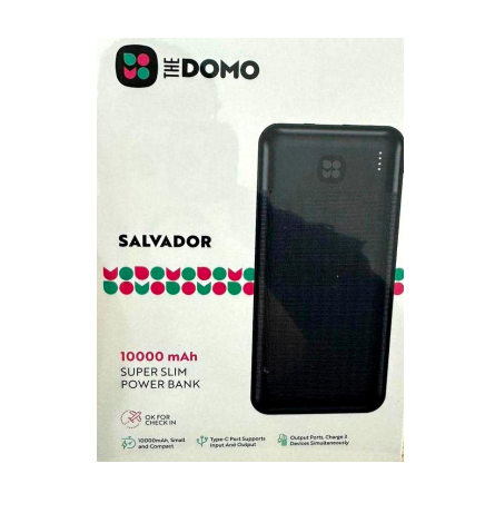 DOMO SALVADOR 10000mAh Super Slim Power Bank Black
