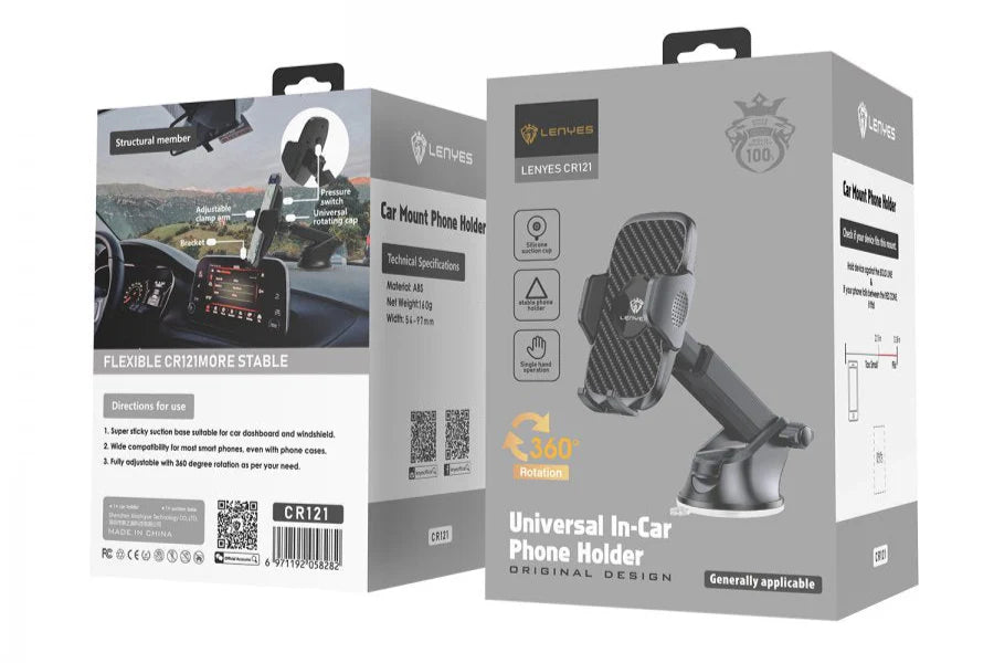 حامل جوال مغناطيسي للسيارة LENYES CR121 – أسود صغير وثابت