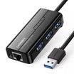 UGREEN Hub USB 3.0 مع منفذ إيثرنت جيجابت و3 منافذ USB - متوافق مع Mac وPC