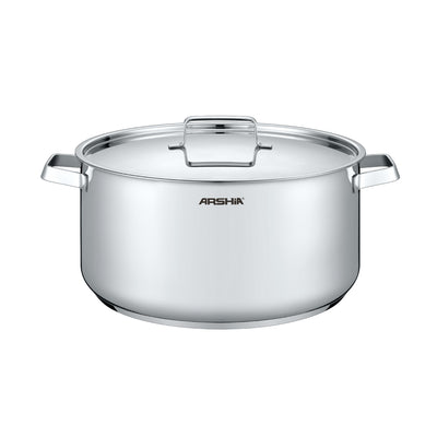 Arshia 24cm Stainless Steel Cooking Pot with Metal Lid