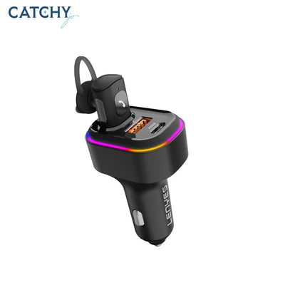 Lenyes CA889 شاحن سيارة سريع بمنفذ Type-C وUSB – أسود