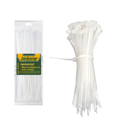 Jadever Cable Tie 150×2.5mm Secure & Flexible - White
