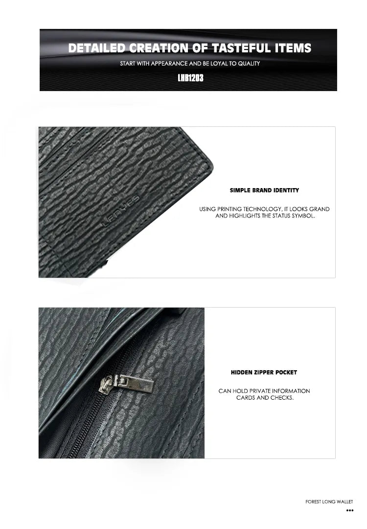 حافظة جلد LENYES LHB1203 – تصميم أنيق ونحيف – لون أسود