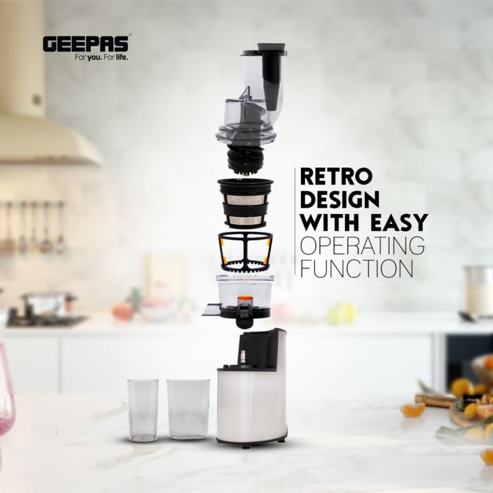 GEEPAS Slow Juicer 200W Cold Press Masticating Juicer