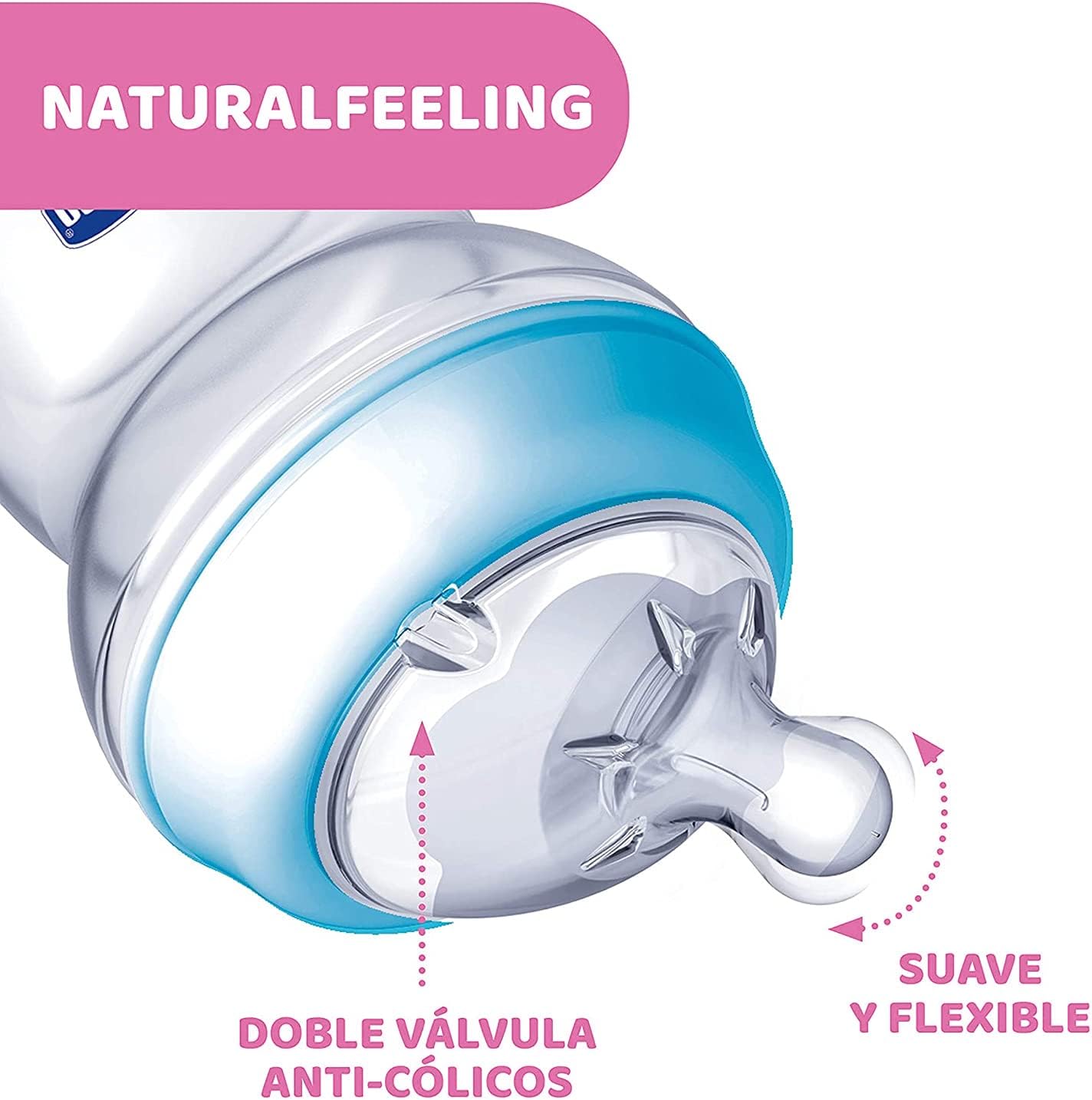 Chicco Natural Feeling Bottle 150ml Anti-Colic 0M+ - Blue