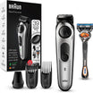Braun Beard Trimmer: 39 Length Settings, Hair Clippers, Gillette Fusion5 - Silver