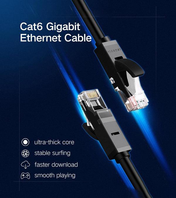 كابل يوجرين Cat 6 U/UTP 0.5م (أسود) - كابل إيثرنت مضغوط