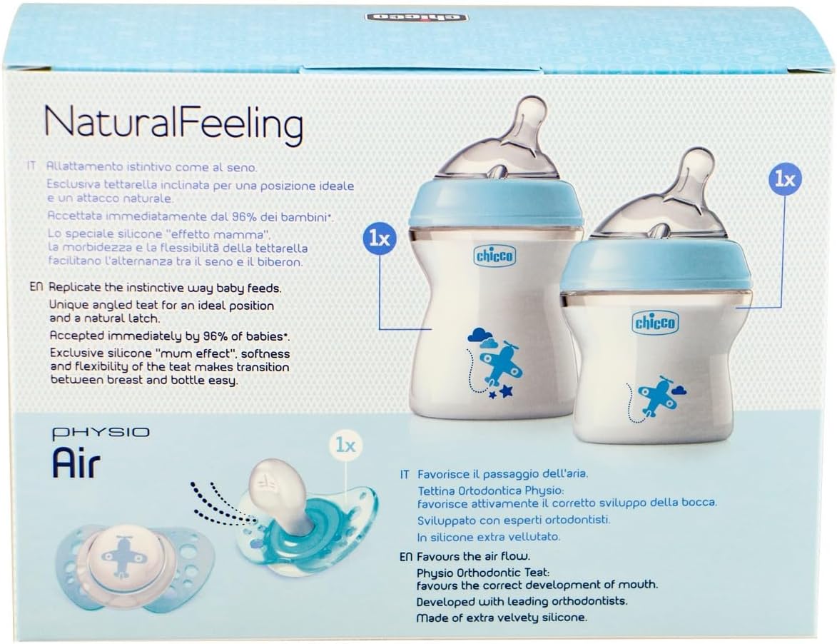 Chicco Natural Feeling Gift Set Perfect boy Feeding Kit - Blue