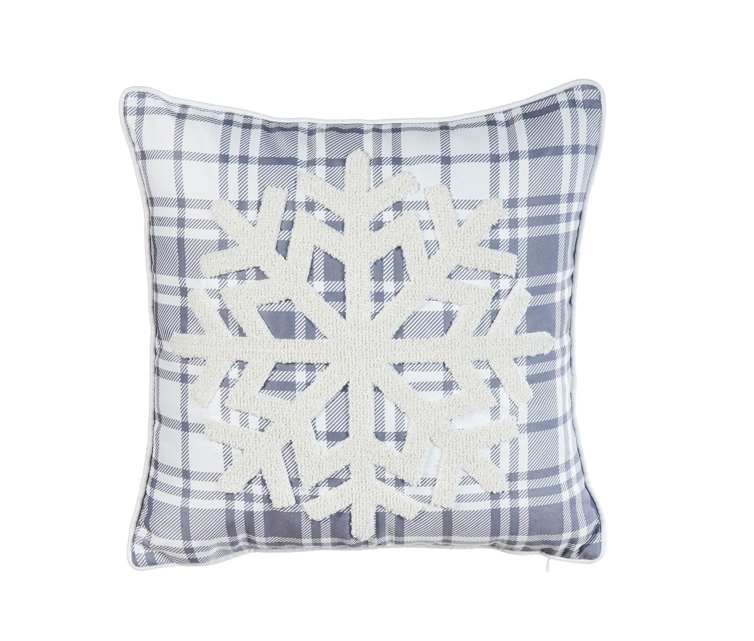 ARMN Azure Snowflake Embroidered Cushion Cover – Gray & White