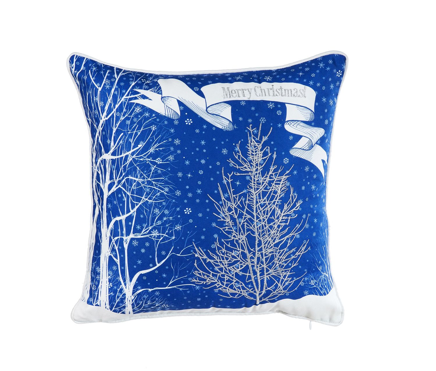 غطاء وسادة مطرز ARMN Azure – أبيض وأزرق أنيق